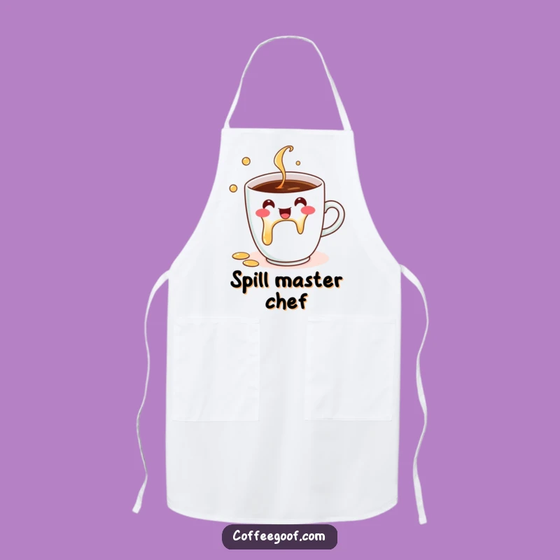 Funny Coffee Cup Apron: Cheerful Spill Design for a Kitchen Fun Funny Gift