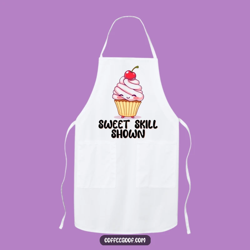 Funny Cupcake Cherry Bounce Apron - Playful Kitchen Accessory for Home Chefs