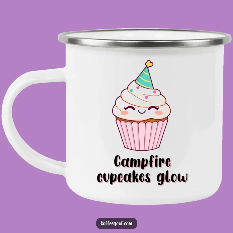 Funny Winking Cupcake Camping Mug - Sweet Adventures, Perfect Funny Gift