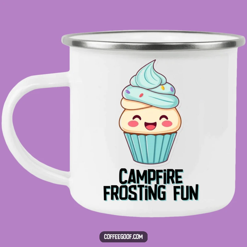 Funny Cupcake Frosting Camping Mug - Sweet Sipper for Outdoor Adventures