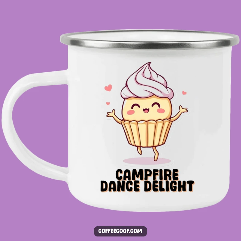 Funny Muffin Camping Mug: Sturdy Dancing Frosting Design, Outdoor Treat Gift
