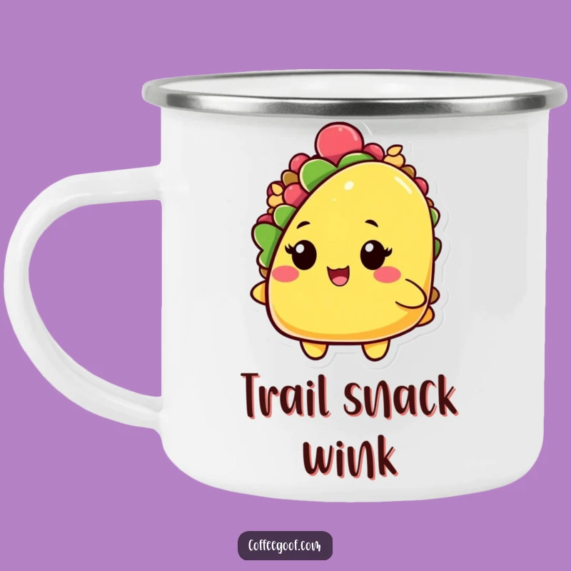 Funny Taco Camping Mug: Sturdy Winking Shell Design, Outdoor Fiesta Gift