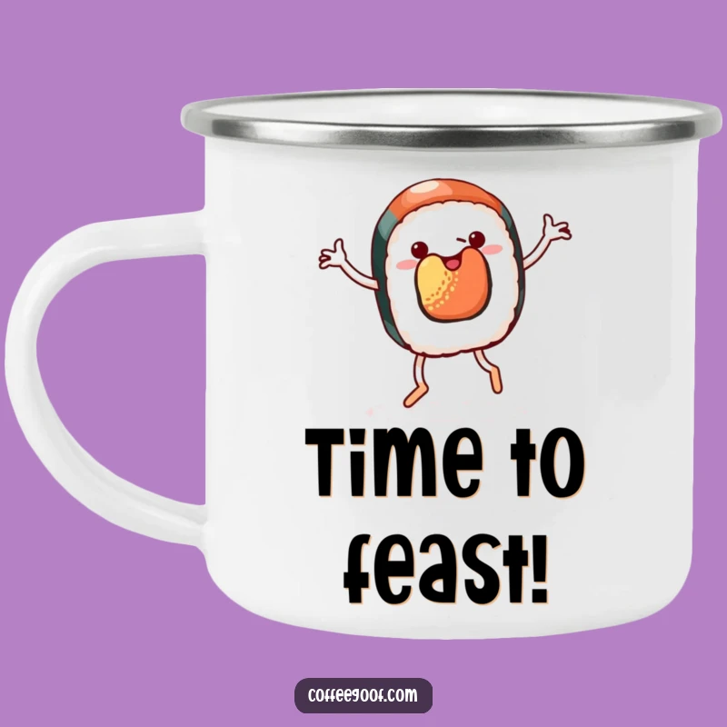 Funny Sushi Jig Camping Mug - Outdoor Foodie Fun, Hilarious Gift
