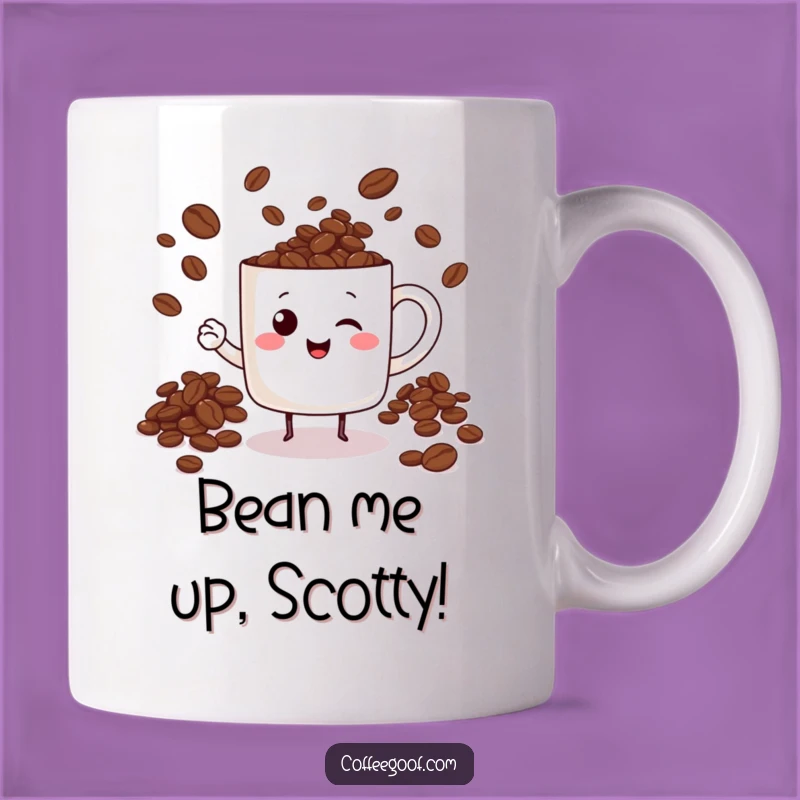 Funny Mug Character Juggling Beans: The Perfect Cheerful Coffee Lover's Gift!