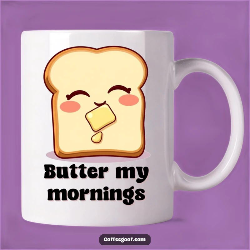 Funny Toast Mug: Winking Butter Slide for a Hilarious Breakfast Funny Gift