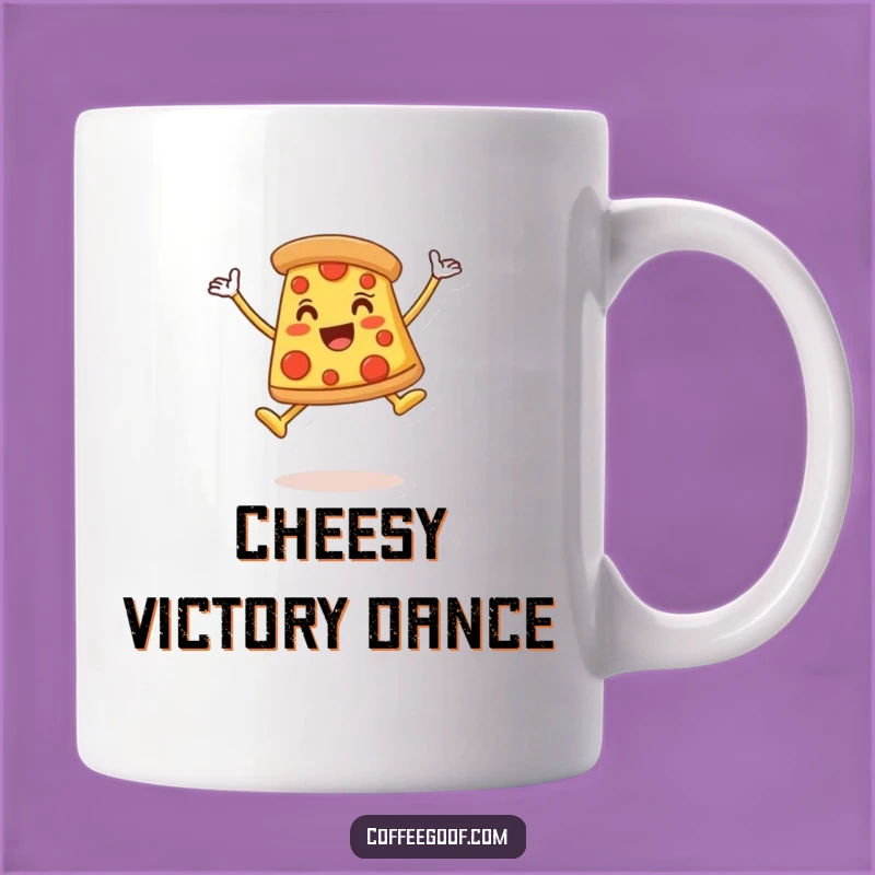Funny Pizza Leap Mug - Joyful Slice Design, Perfect Celebration Gift for Foodies