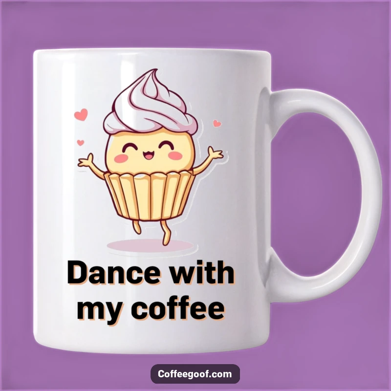 Funny Muffin Character Mug: Whimsical Dancing Frosting Design, Perfect Gift for Bakers