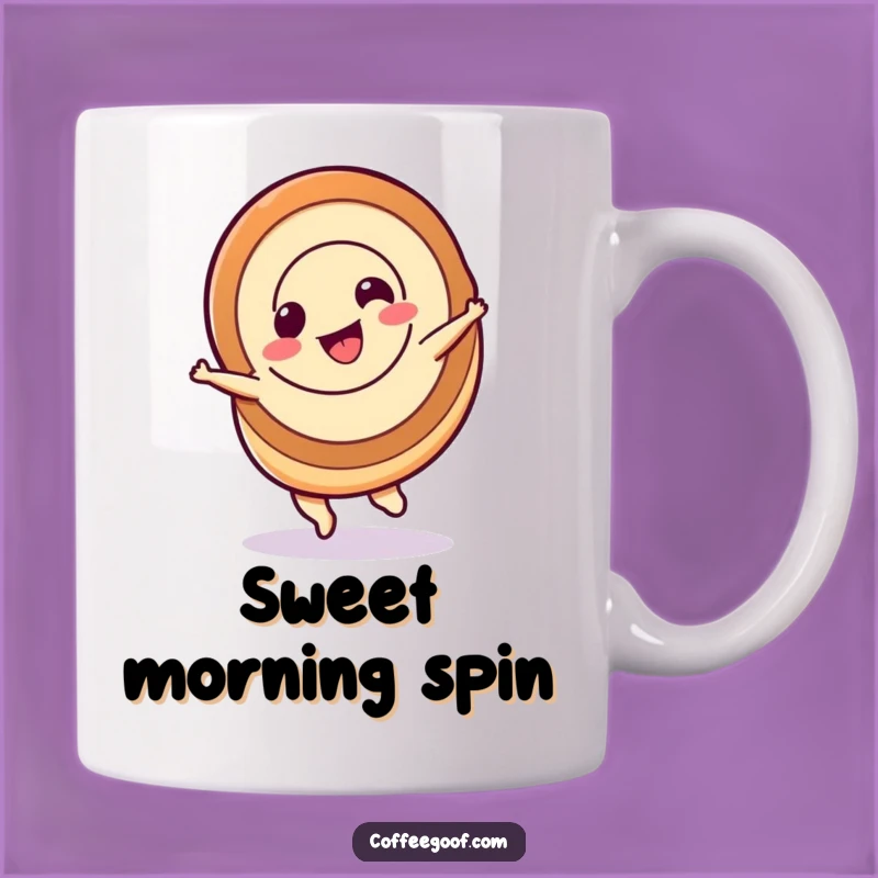 Funny Cinnamon Roll Spin Mug - Hilarious Sweet Treat Gift for Pastry Lovers