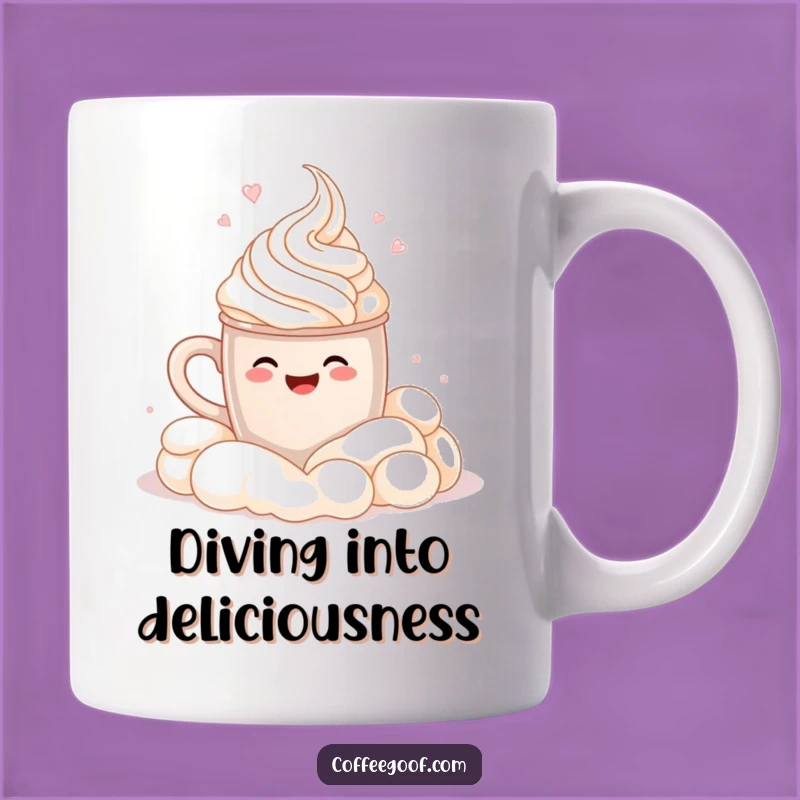Funny Cocoa Mug Cannonball Mug: Whipped Cream Splash Design, Fun Gift