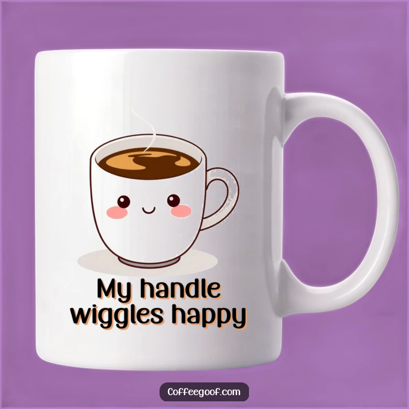 Funny Coffee Cup Character Mug: Cheerful Steaming Handle Design, Perfect Gift for Coffee Lovers