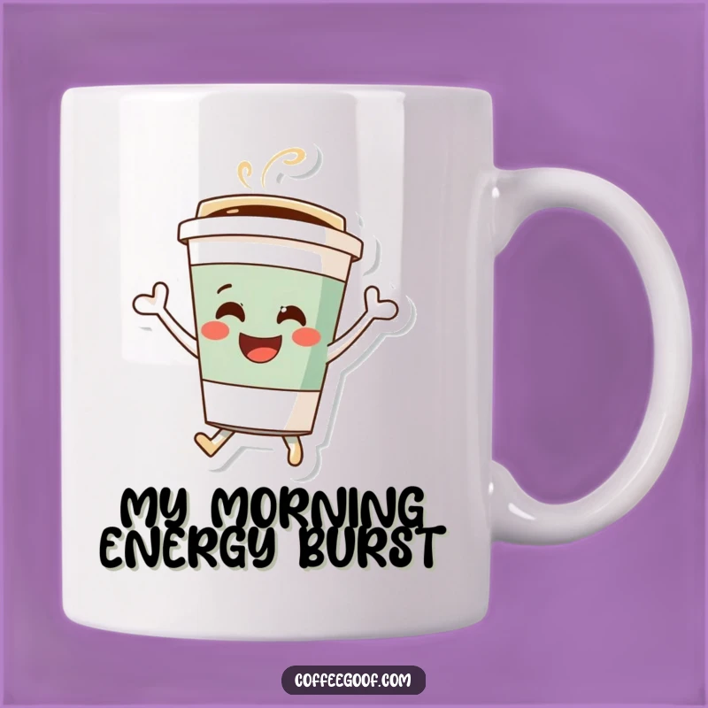 Funny Coffee Cup Mug: Cheerful Bouncing Character, The Perfect Funny Gift for Coffee Lovers!