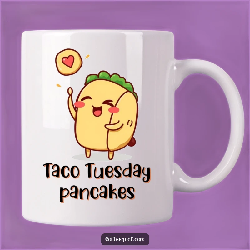 Funny Taco Flipping Pancake Mug - Hilarious Breakfast and Mexican Food Lover Gift