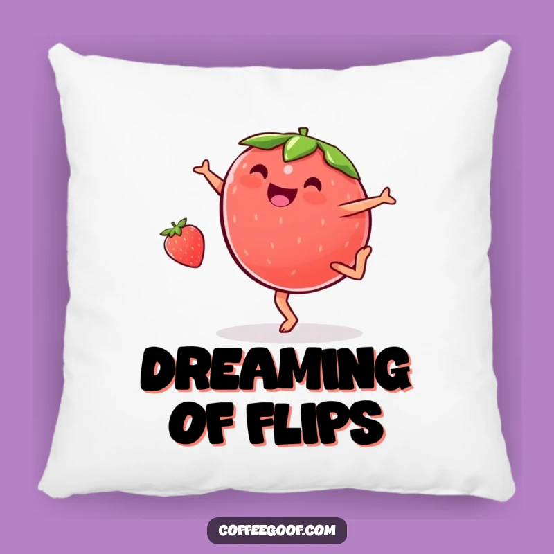 Funny Strawberry Cartwheel Pillow - Cozy Fruit Fun, Ideal Funny Gift