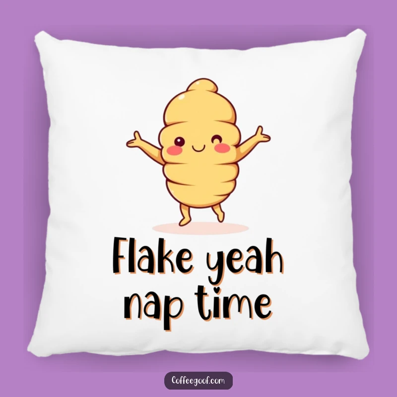 Funny Croissant Pillow: Happy Dancing Character, Hilarious Accent Pillow