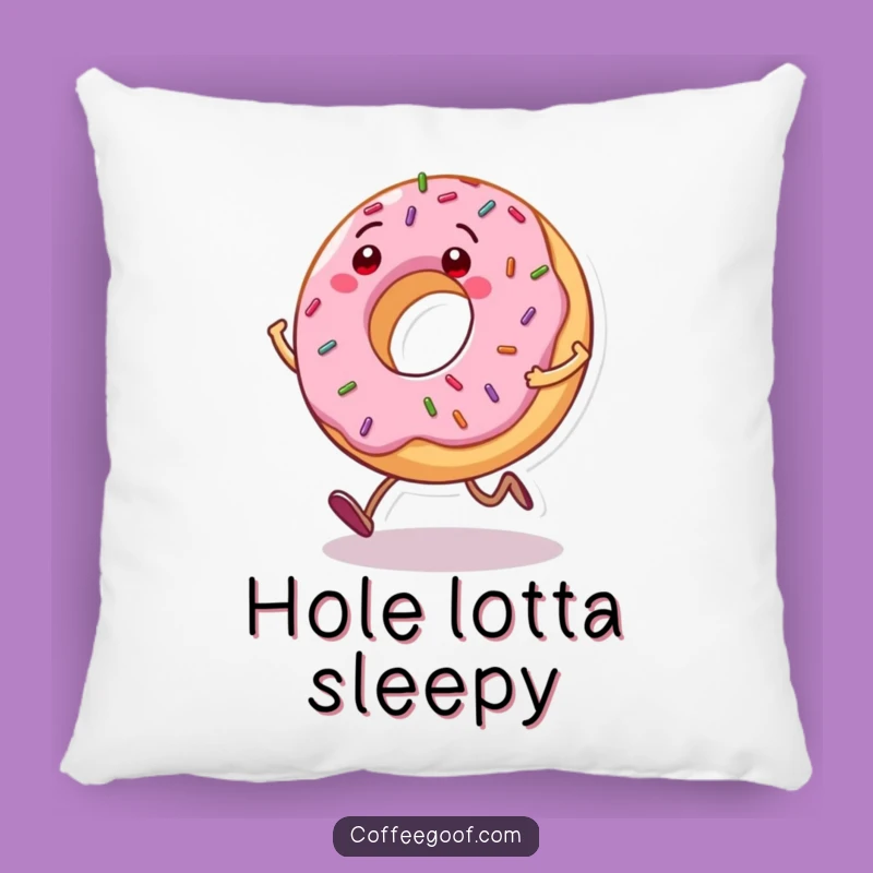 Funny Donut Pillow: Grinning Character, Hilarious Accent Pillow Gift