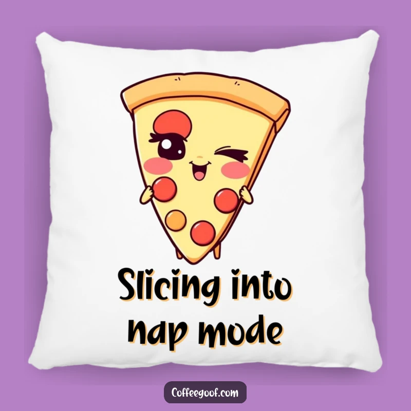 Funny Pizza Pillow: Giggling Slice Character, Hilarious Accent Pillow Gift