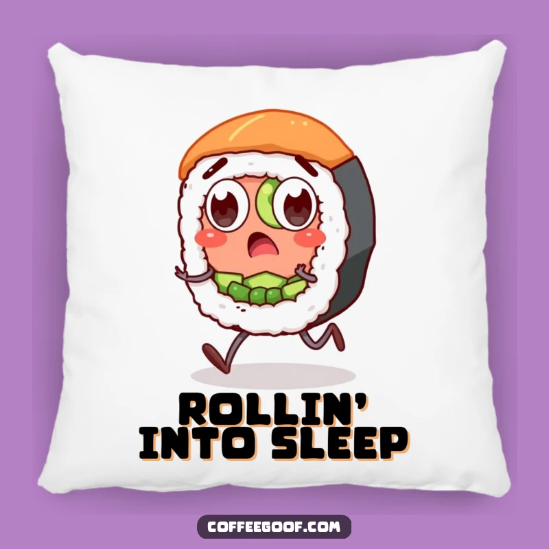 Funny Sushi Pillow: Surprised Roll Character, Hilarious Accent Pillow Gift