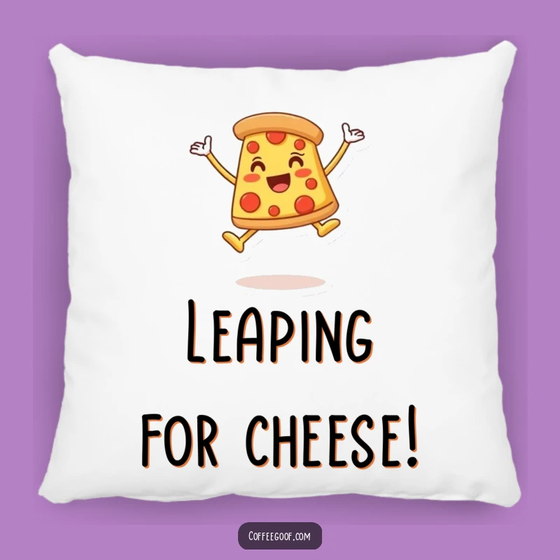 Funny Pizza Leap Pillow - Soft & Cheerful Cushion for Pizza Lovers