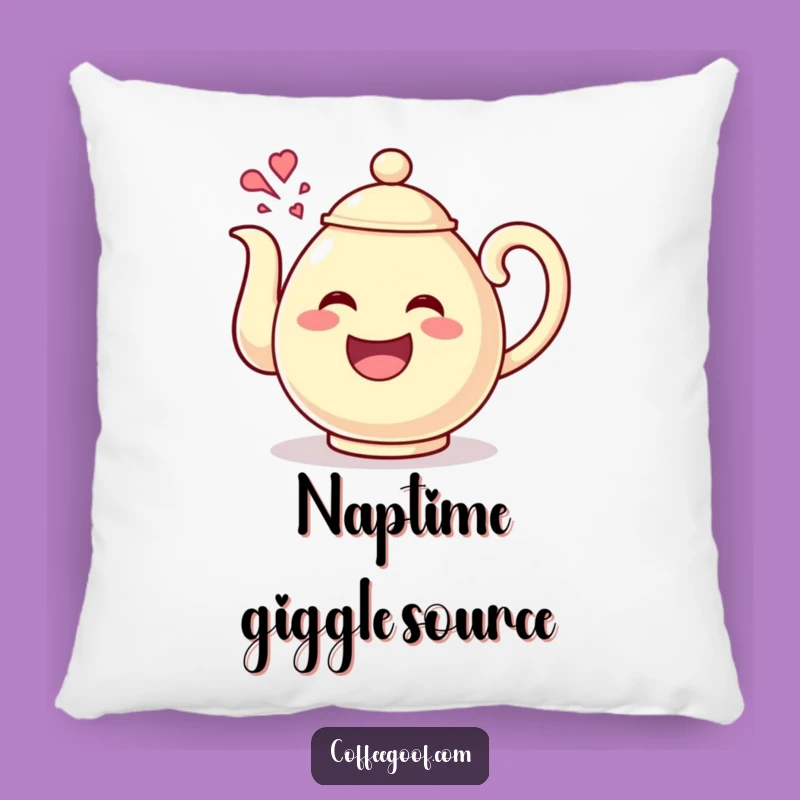 Funny Teapot Giggles Pillow: Cozy & Happy Character for Comfort
