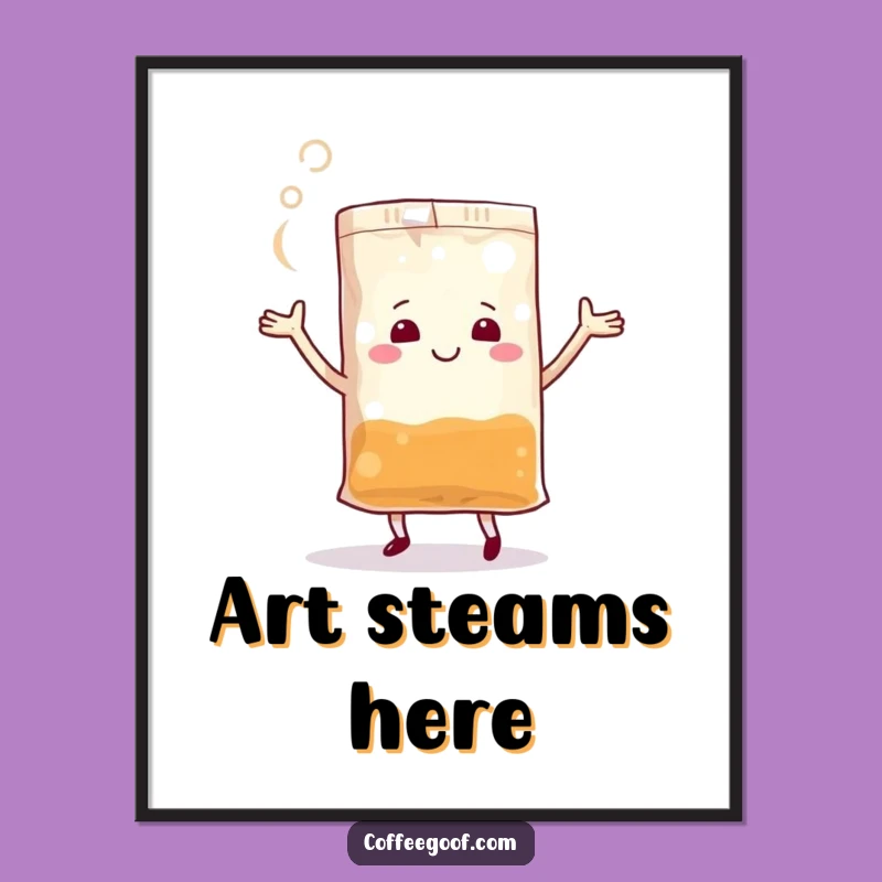 Funny Dancing Teabag Art Print: Instant Steamy Joy for Your Walls, Printable Gift