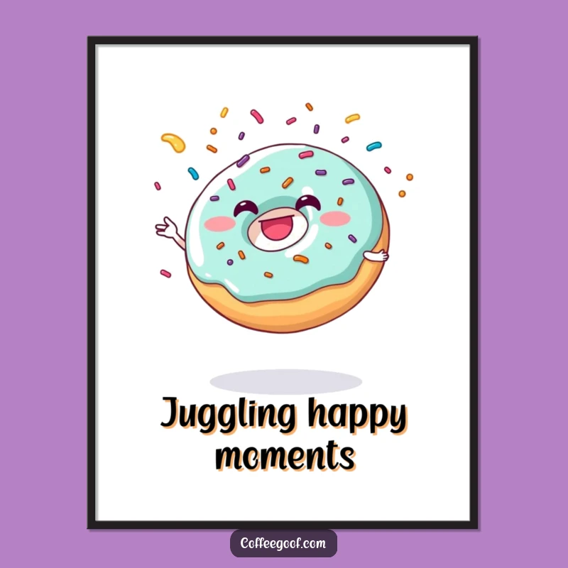 Funny Donut Juggling Digital Art: Instant Sweet Decor, Perfect Art Gift!