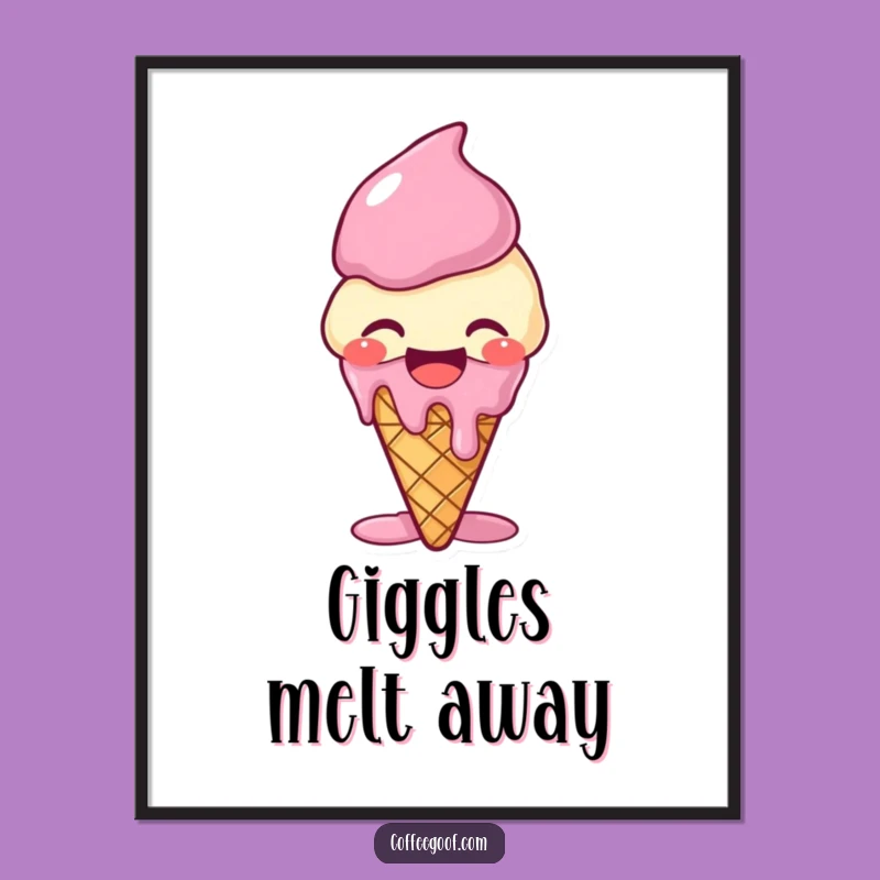 Funny Giggling Ice Cream Digital Art - Instant Sweetness, Perfect Funny Gift