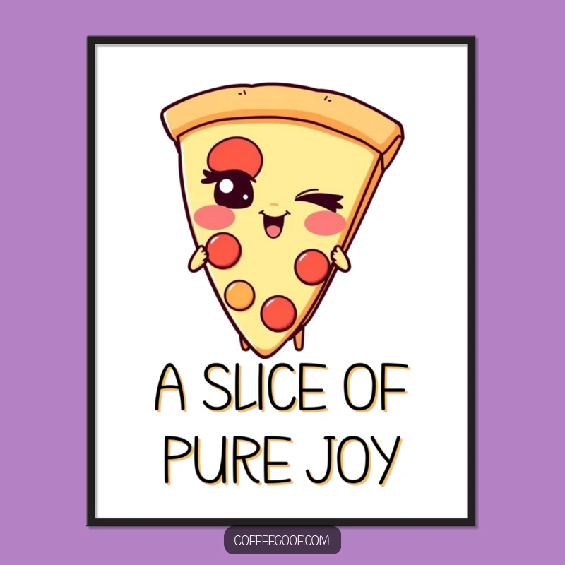 Funny Pizza Digital Art: Giggling Slice Character Print, Hilarious Decor