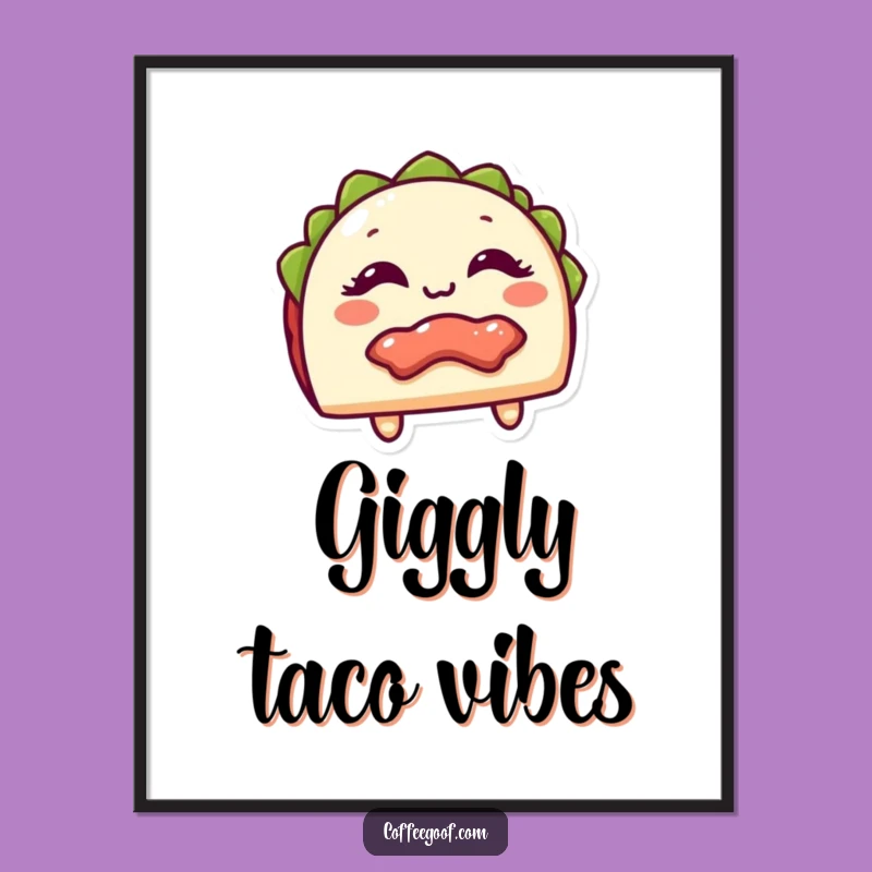 Funny Taco Digital Art: Giggling Filling Print for Festive Decor Gift
