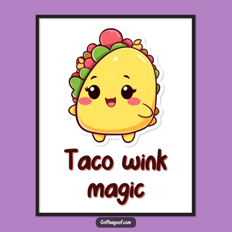 Funny Taco Digital Art: Winking Shell Graphic, Instant Fiesta Gift