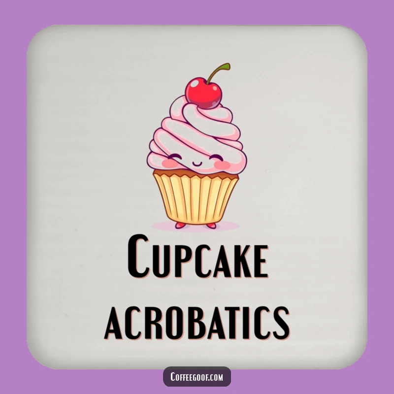 Funny Cupcake Cherry Bounce Drink Coaster - Protect Surfaces with Cute Charm