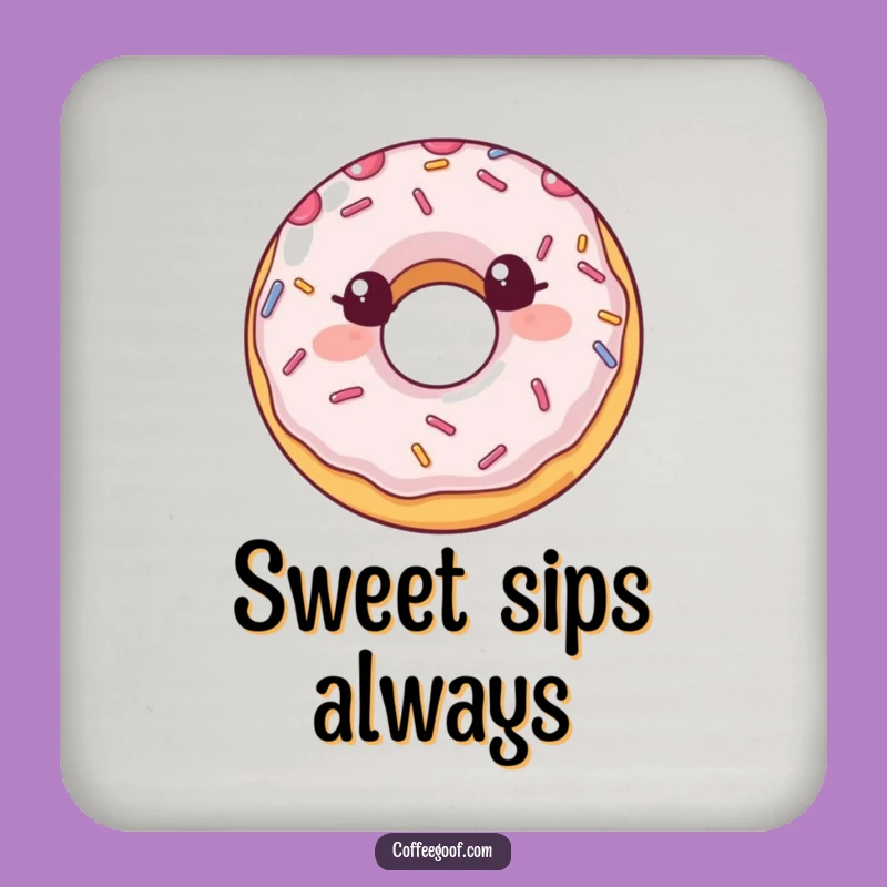 Funny Donut Coaster: Smiling Sprinkles for Sweet Protection Funny Gift