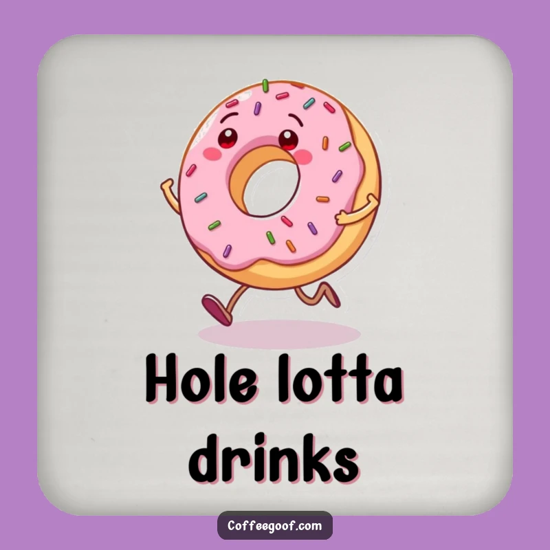 Funny Donut Coasters: Grinning Character Set, Humorous Table Protection