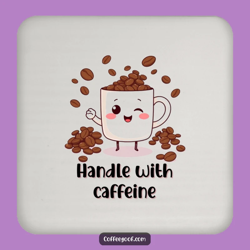 Funny Juggling Coffee Bean Coasters: Protect Surfaces with Caffeine Cheer!