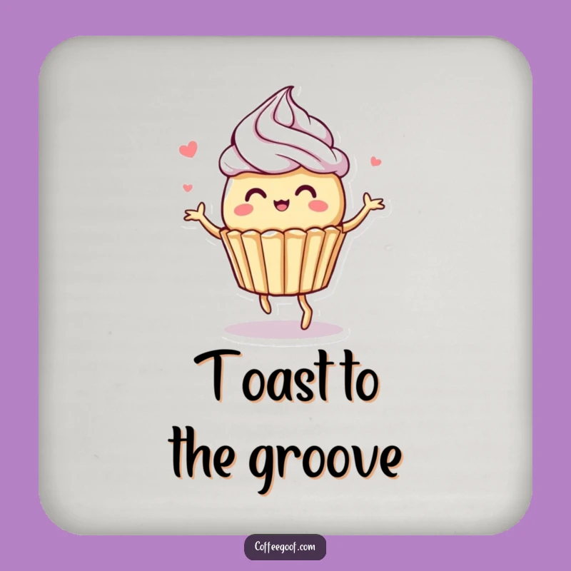Funny Muffin Coaster: Protective Dancing Frosting Design, Humorous Table Gift