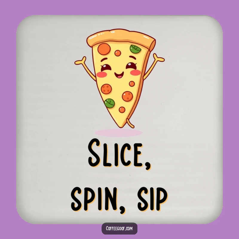 Funny Pizza Dance Coaster - Protect Surfaces with Fun