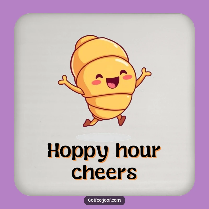 Funny Croissant Coaster: Joyful Hop for Whimsical Protection Funny Gift
