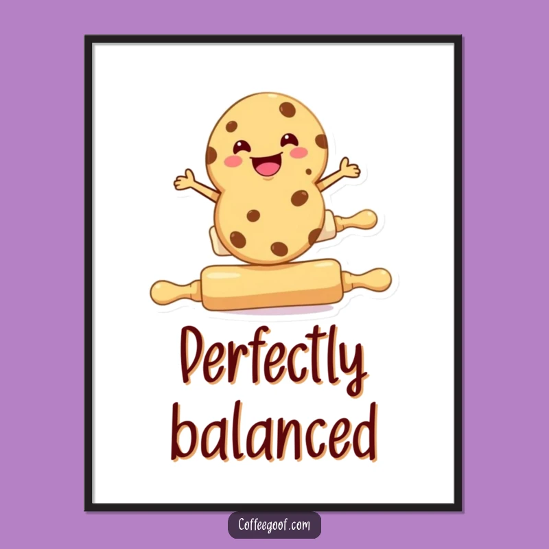Funny Cookie Rolling Pin Poster - Whimsical Wall Art for Kitchens