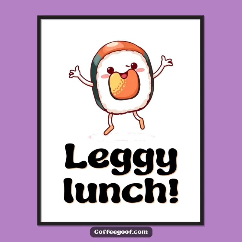 Funny Sushi Jig Poster - Whimsical Food Art, Hilarious Sushi Lover Gift