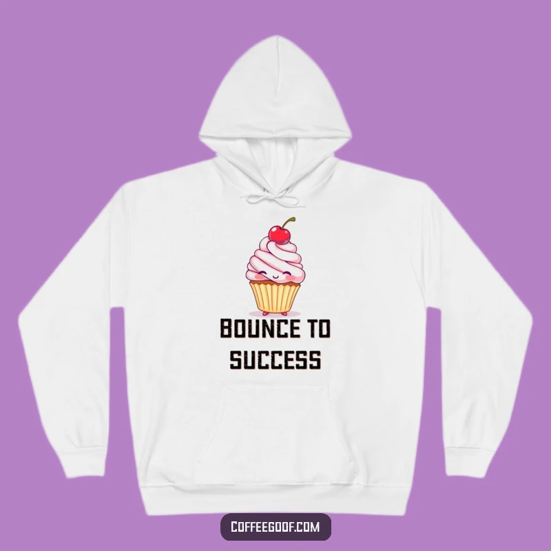Funny Cupcake Cherry Bounce Hoodie - Cozy & Cute Character Sweatshirt Gift Idea