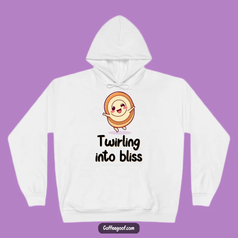 Cozy Funny Cinnamon Roll Spin Hoodie - Warm & Playful Pastry Apparel