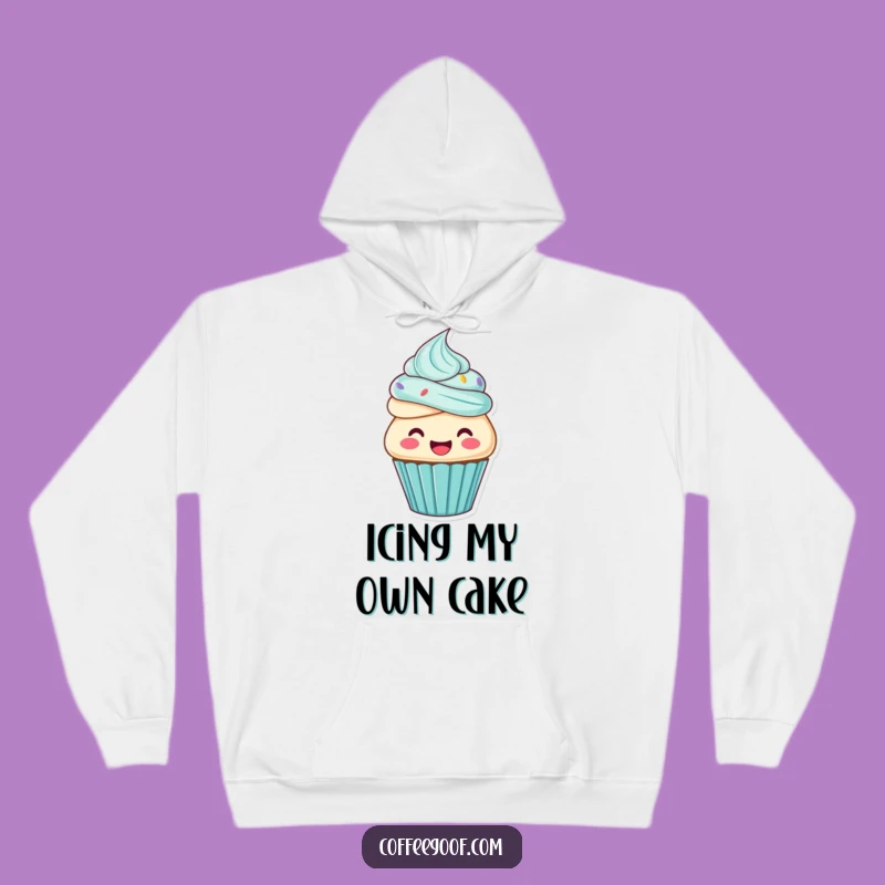 Cozy Funny Cupcake Frosting Hoodie - Warm & Playful Dessert Apparel