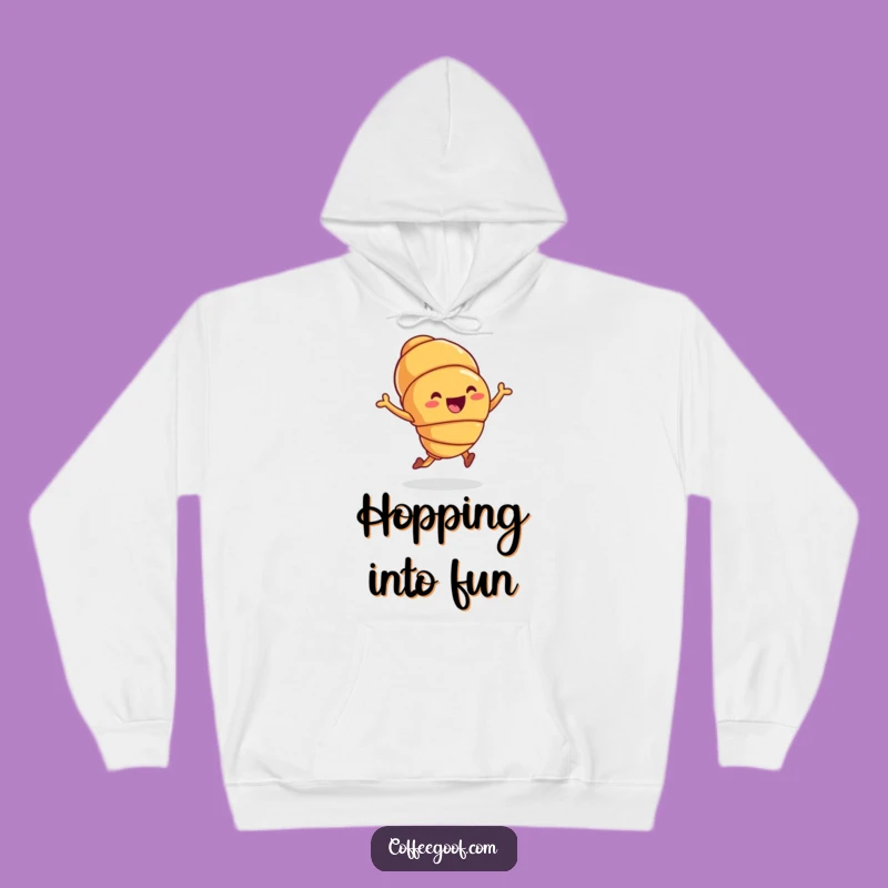 Funny Croissant Hoodie: Cozy Up with Joyful Hop for a Warm Funny Gift
