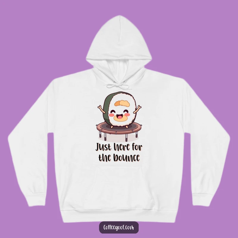 Funny Sushi Roll Trampoline Hoodie: Cozy Bounce Design, Perfect Warm Gift!