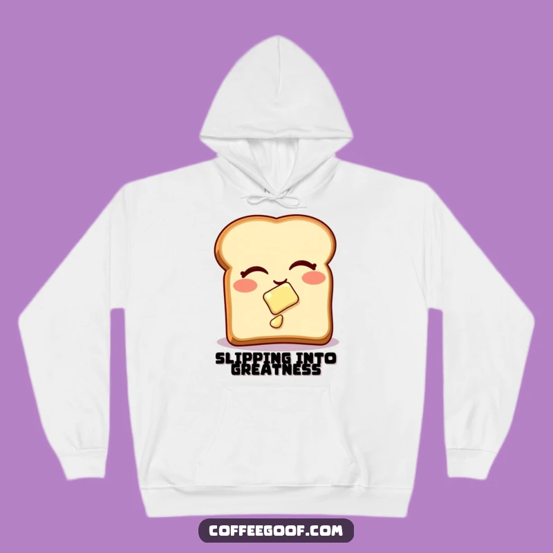 Funny Toast Hoodie: Cozy Up with Winking Butter for a Warm Funny Gift