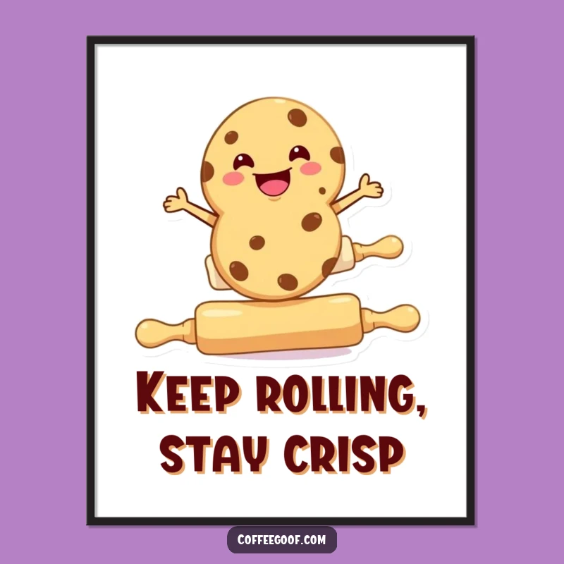 Free Printable Wall Art: Cookie on Rolling Pin, Balanced Humor Art Download
