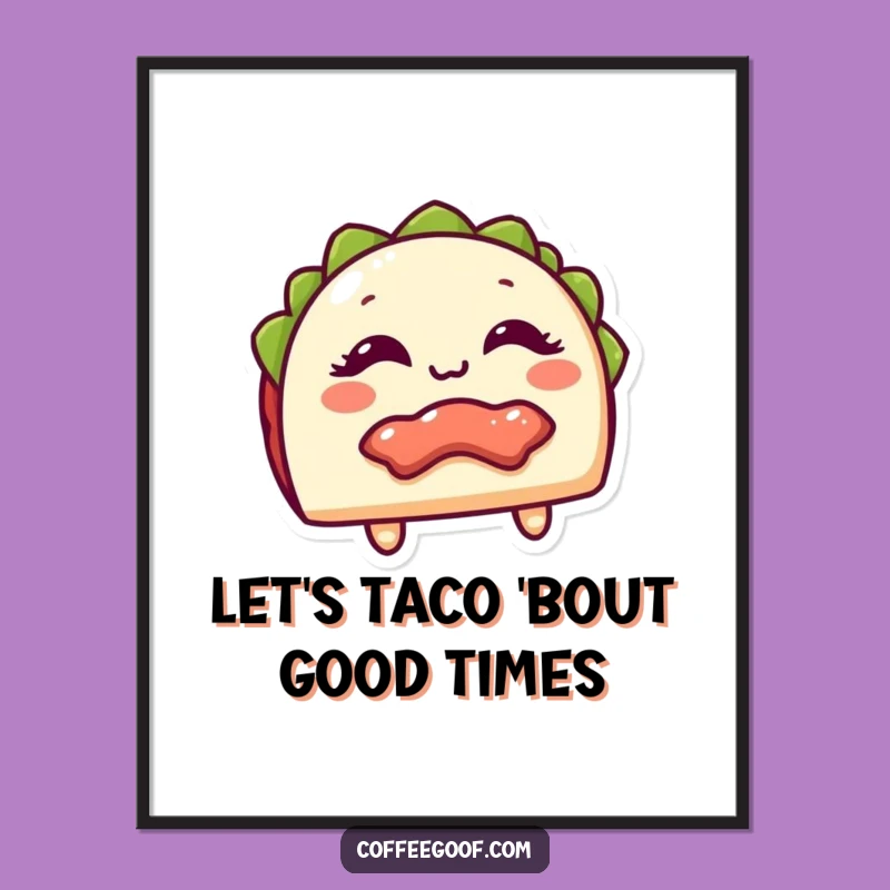 Free Printable Wall Art: Giggling Taco - Funny Downloadable Decor