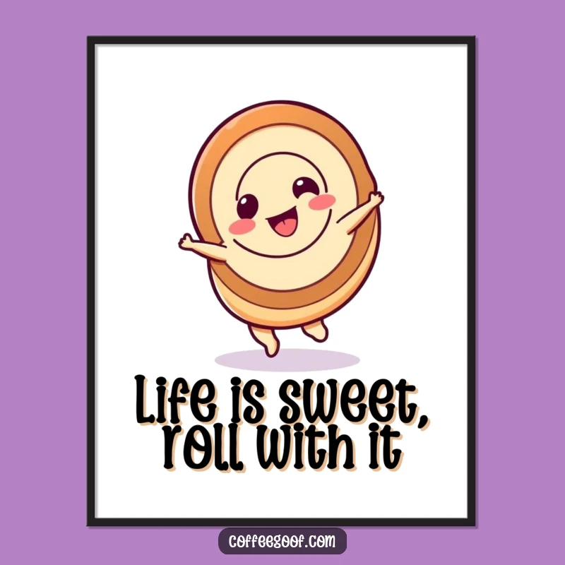 Free Printable Wall Art: Swirly Cinnamon Roll Spin, Sweet Treat Art Download