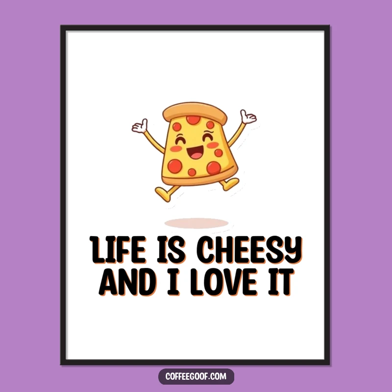 Free Printable Wall Art: Leaping Pizza! Quirky Food Art for Fun Decor