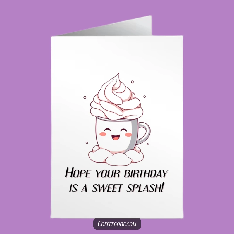 Free Printable Birthday Card: Cocoa Cannonball! Dive into Fun & Laughter
