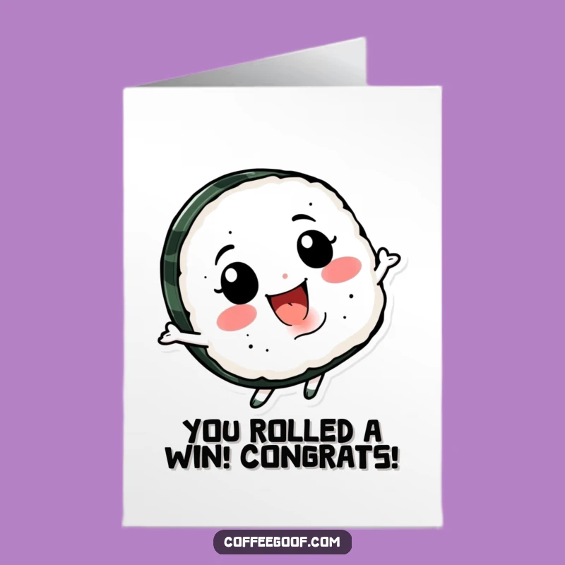 Free Printable Congratulations Card: Spinning Sushi for a Rol-licking Success Celebration